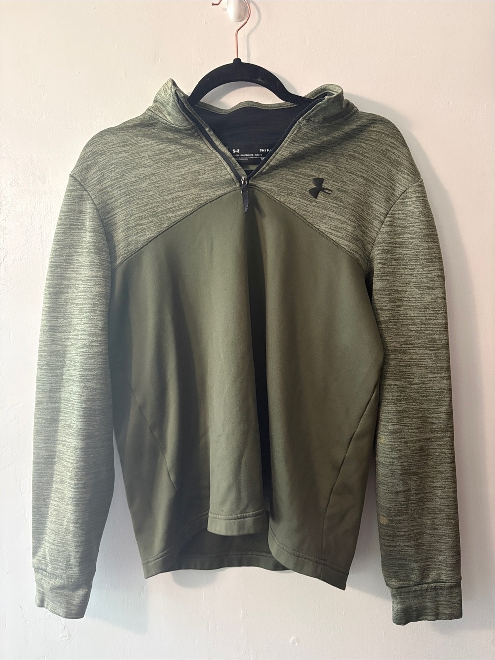 Under Armour Men's Olive Green Zip-Up Hoodie Sweater
